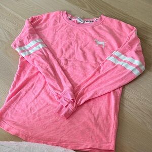 Pink Victoria’s Secret sweatshirt